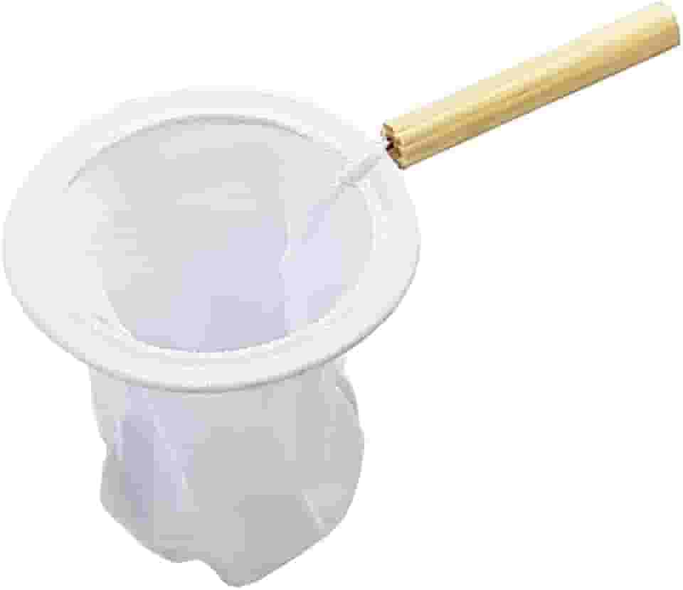 Coador de Café de Pano Médio com Cabo de Madeira Reutilizável e Sustentável