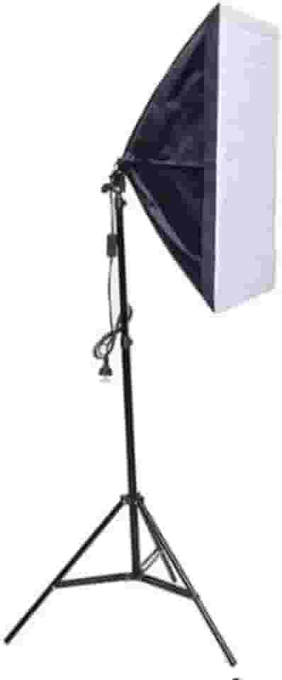 Kit Softbox 50x70 + Tripé 2m Estúdio Fotografia Iluminação Bivolt Bocal E27 com Tela Difusora