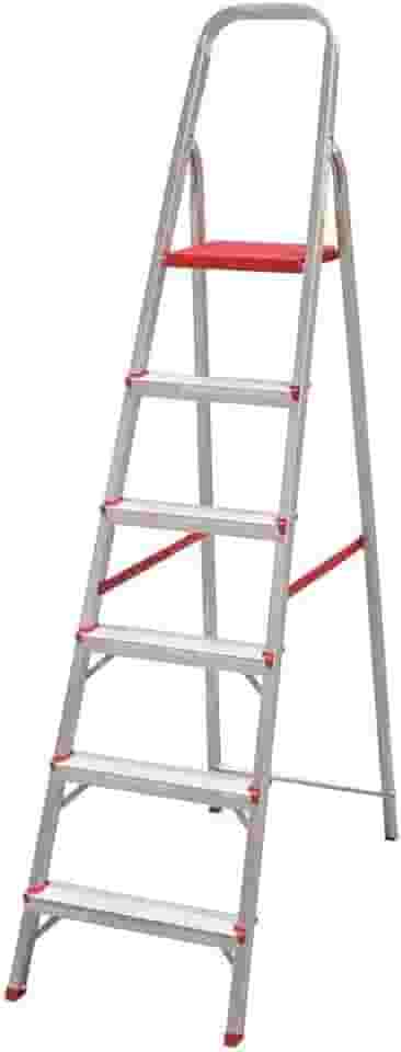 Escada Alumínio 06 Degraus Suprema Worker Vermelho
