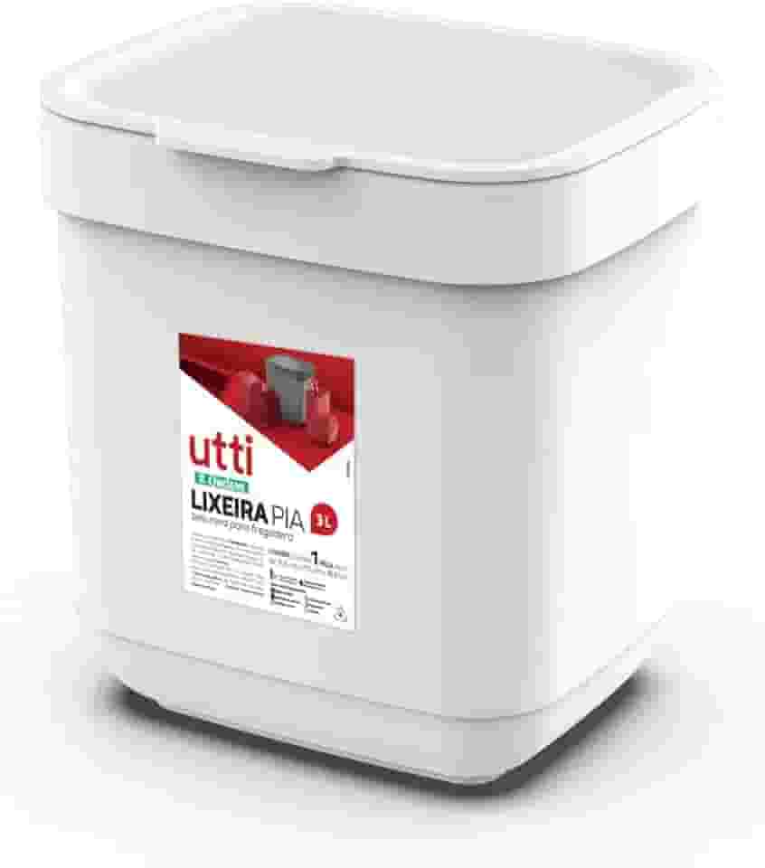 Ordene - Lixeira para Pia de 3 Litros, Cor Branca, Linha Utti