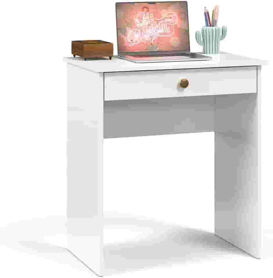 Escrivaninha para Quarto ou Escritório com 1 Gaveta Estilo - Branco
