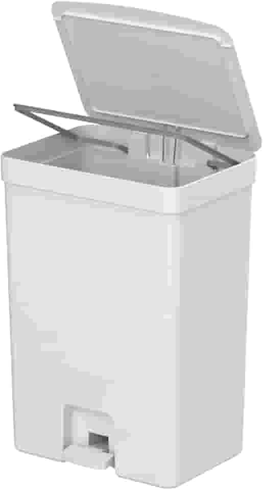 Lixeira para cozinha banheiro com pedal OU Trium 30 litros branca