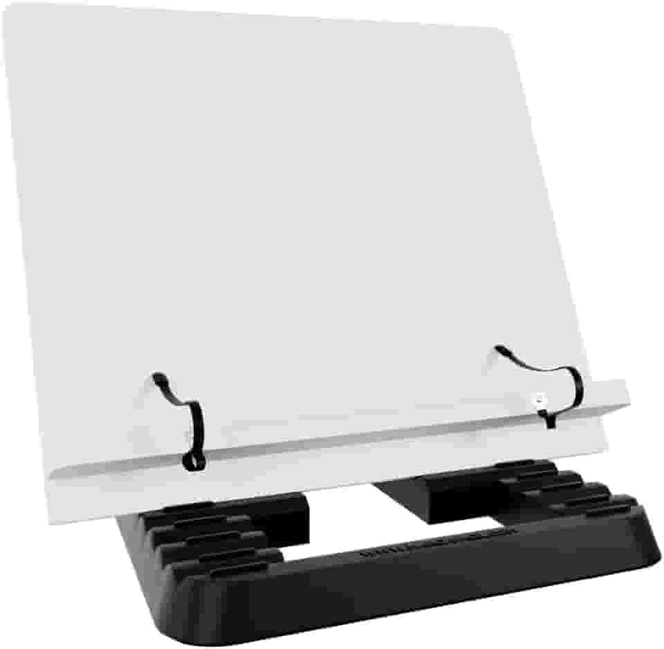 Marca Fácil Suporte para Livro e Notebook Resistente Ergonômico Durável Leve Portátil 19 Níveis de Ajuste com Prendedores de Páginas Branco M02