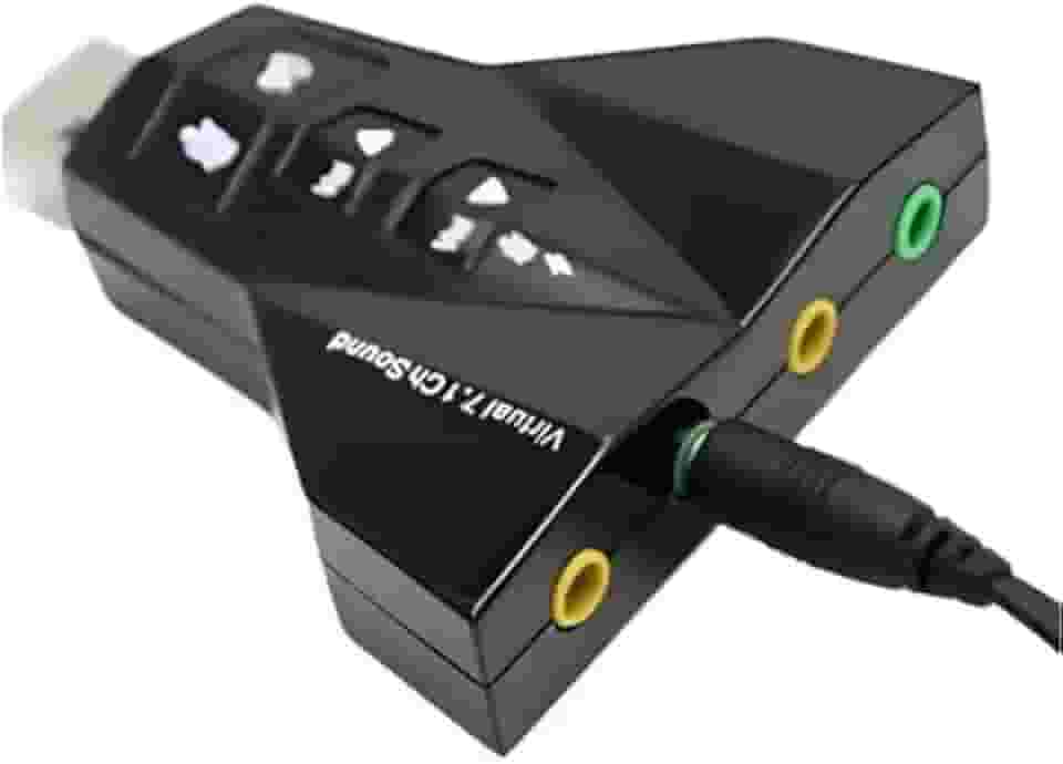 Placa De Som Usb 7.1 Canais Externa Adaptador Audio Fone e Microfone Notebook Computador Pc Premium Marca LBL DISTRIBUIDORA