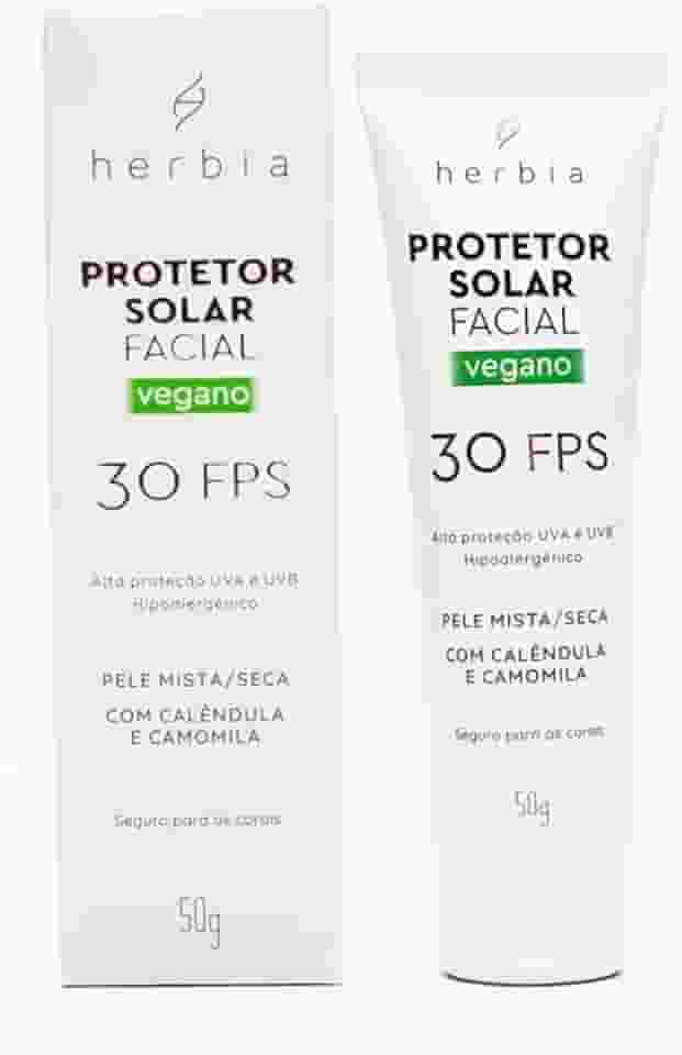 Herbia Protetor Solar Facial Pele Mista/Seca 30 Fps Natural E Vegano