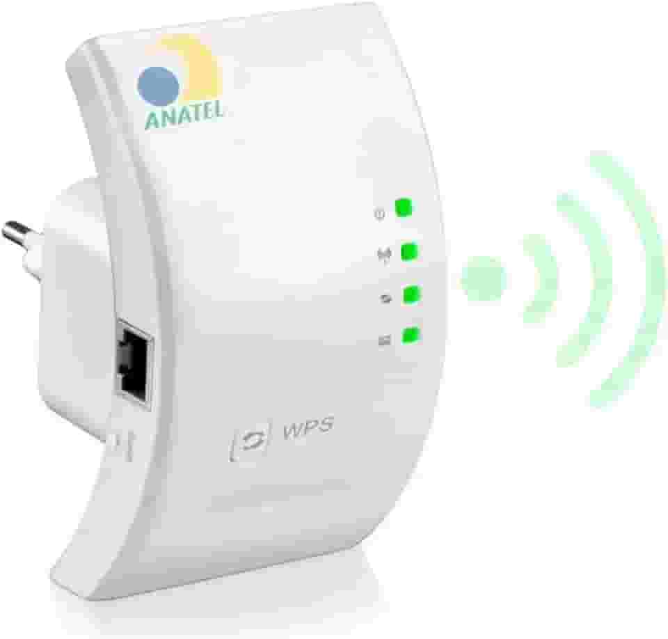 Repetidor Amplificador de Sinal Wireless Aumente o alcance do seu Wi-Fi em até 10m Homologado. Ideal para 110v/220v