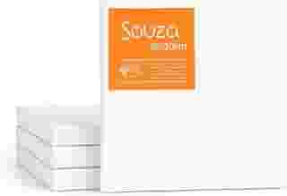 Kit com 4 Telas para Pintura Souza & Cia 20x20cm – Algodão 100% com Chassi de Madeira – Souza – Ideal para Iniciantes, Escola e Ateliê (Kit com 4 Telas – 20x20cm)