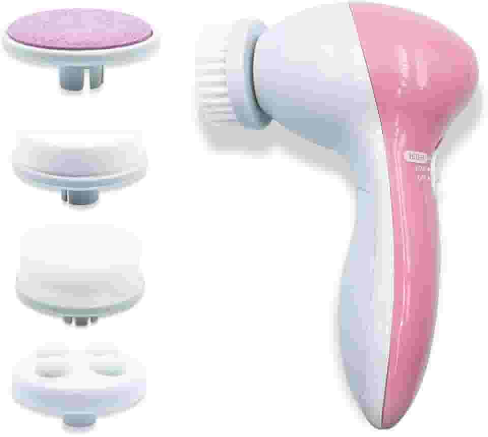 Arte Sedução Escova Facial Elétrica 5/1 Esfoliante Massageadora Portátil, Cor Rosa