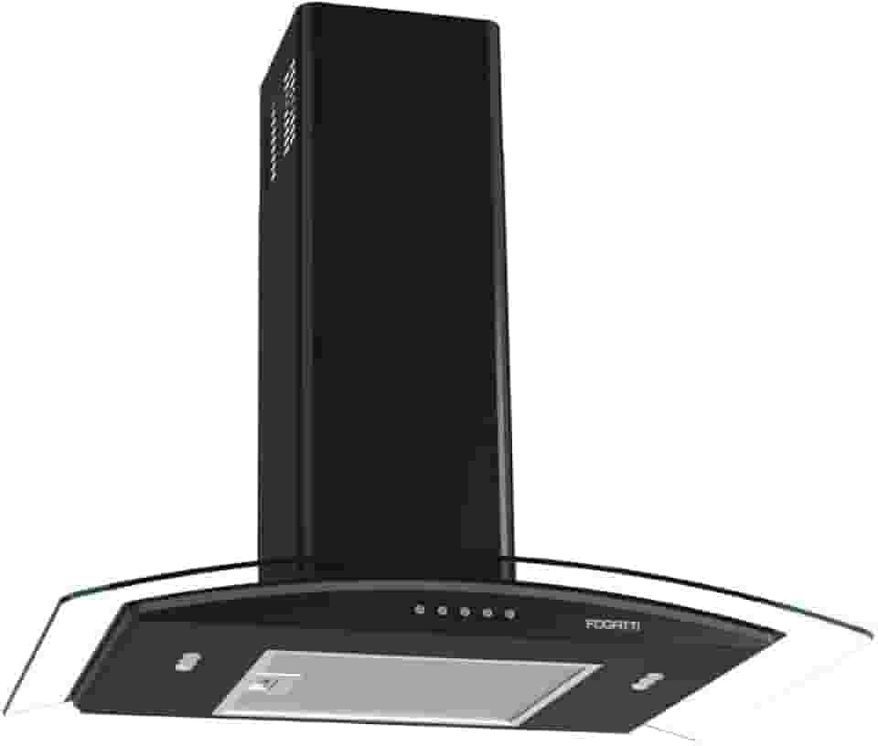 Coifa de Parede Vidro Curvo, Fogatti 70cm, 110V Teclado Mecânico Black