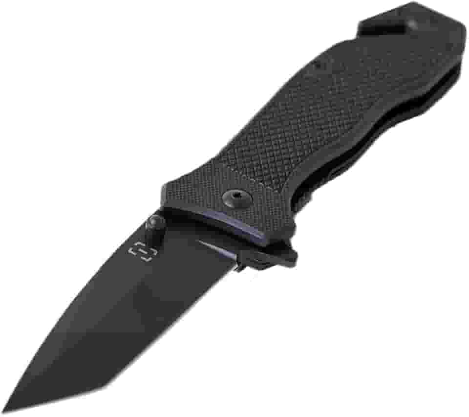 Invictus Canivete Phantom Black - Aço Inoxidável, 8 cm, Ponta Tanto, Tático, Luta