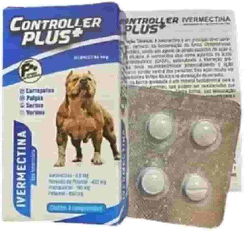 Controller Plus - Remédio Anti Pulgas, Carrapatos, Vermes E Sarnas 4 Comp 30kg