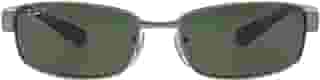 Óculos de sol retangulares de metal retangulares Ray-Ban unissex para adultos Rb3364