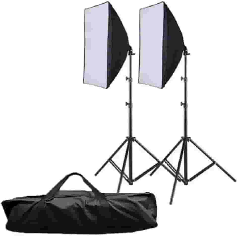 Kit Estúdio 2 Soft Box 50 X 70 Mais 2 Tripés 2m E Uma Bolsa