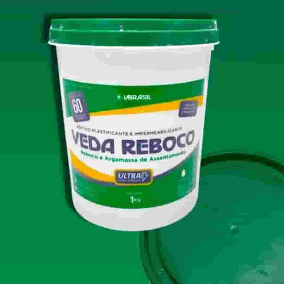 Veda Reboco Impermeabilizante Ultra Concentrado, 1kg, Aditivo Plastificante para Argamassa, Rende até 60 Sacos de Cimento