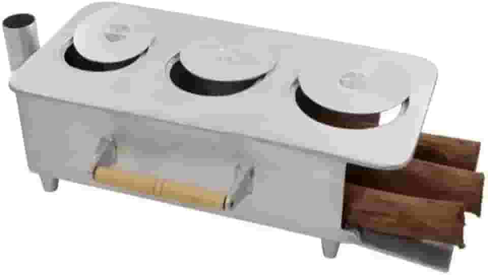 Fogão Lenha 3 Bocas De Aluminio Fundido Super Resistente