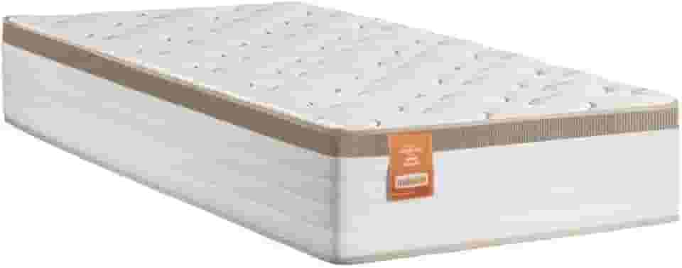 Colchão Solteiro Molas Ensacadas Real 88x188x27cm Branco/Bege - Suporta até 130kg