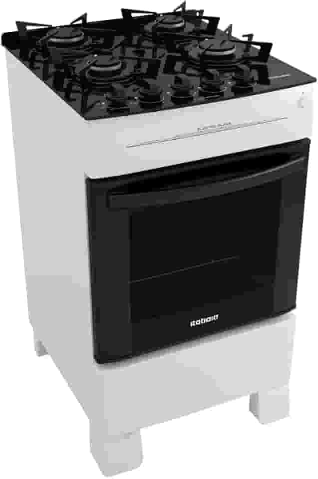 Fogão 4 Bocas a Gás Itatiaia Electra Glass Mesa de Vidro e Acendimento Automático Branco - Bivolt