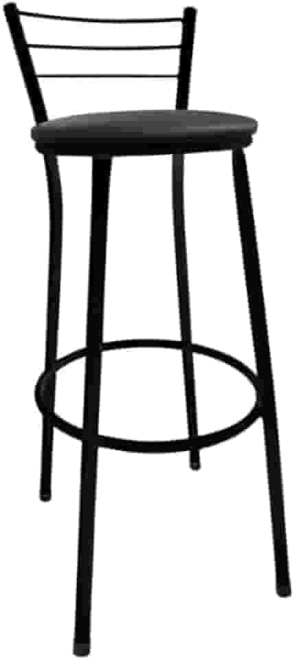 Banqueta de Bar Alta com Encosto - Para Cozinha Americana e Área de Lazer (Preto)