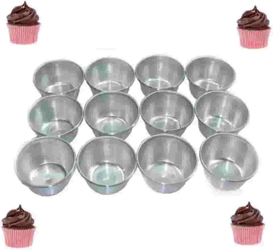 Forminha Para Cupcake Padrão Com 12 Peças Em Alumínio