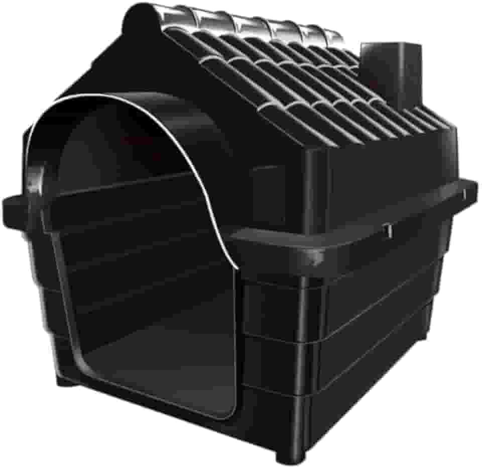 Casa de Cachorro grande e médio com proteção UV((N°5) 70X59X58,PRETO)