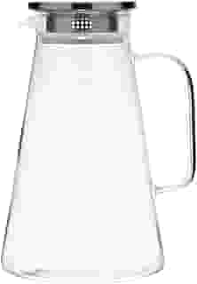 Mimo Style Jarra de Vidro Com Tampa 1,8L, Feita em Vidro Borossilicato e Aço Inoxidável. Para Servir Suco, Água Saborizada ou Qualquer Outra Bebida. Lindae Elegante