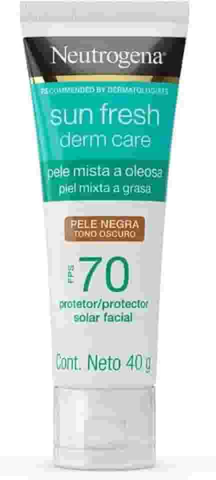 Protetor Solar Facial Para Pele Oleosa Neutrogena Sun Fresh Derm Care Pele Negra FPS 70, 40g