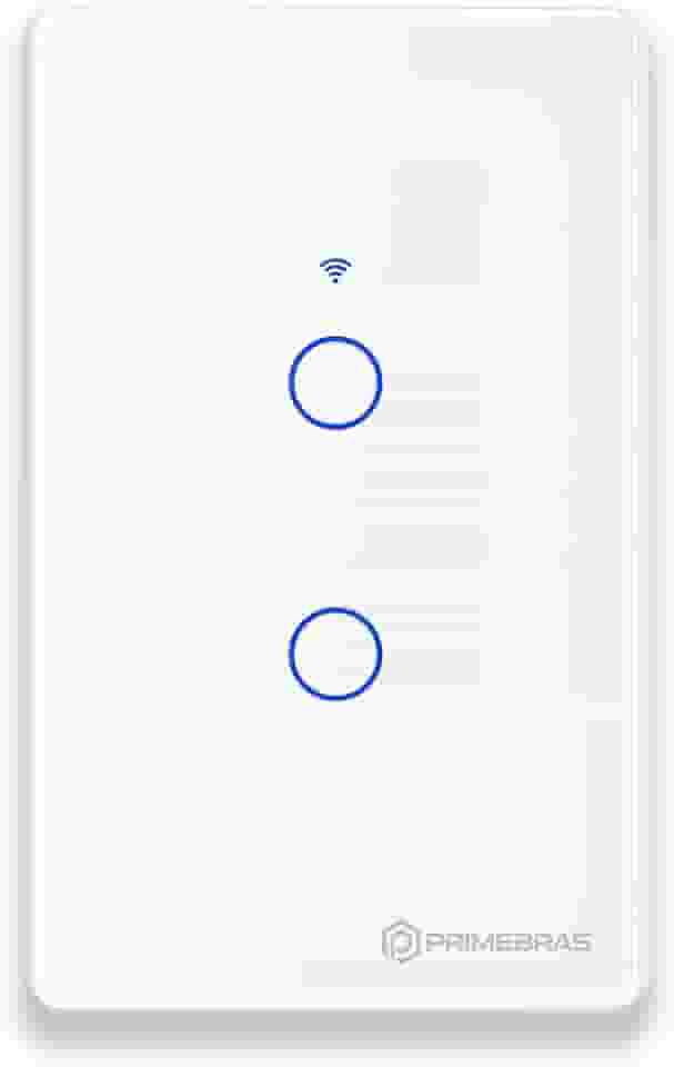 Interruptor Smart Wifi Inteligente Touch Primebras 2 Botões Branco