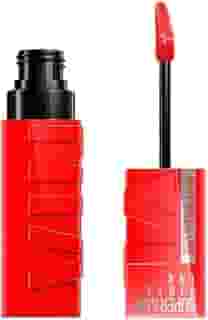 Maybelline SuperStay Vinyl Ink, Batom Líquido Longa Duração com Efeito Gloss, Brilho Instantâneo e Acabamento Espelhado, com Fórmula Vegana e Conforto para os Lábios, Cor Red-Hot 4,2ml