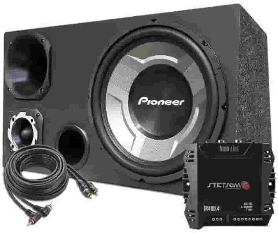 Caixa Som Carro Trio 12 Sub Pioneer + Módulo Stetsom Ir400