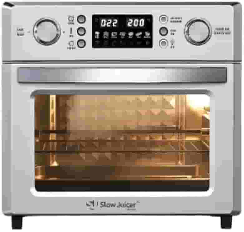 Forno Air Fryer com Espeto Giratório para Churrasco, 12L, 1800W, Timer, Inox Antiaderente, Sem Óleo