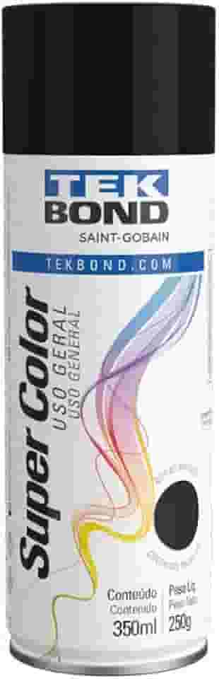 Tinta Spray Preto Fosco Aerossol TekBond Uso Geral 350ml/250g