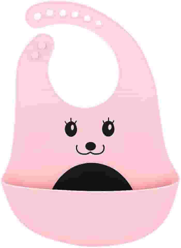 Babador Silicone Alimentação Bebê Introdução Alimentar Impermeável Fecho Ajustável Com Bolso Pega Migalhas Livre De Bpa