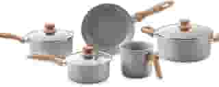 Brinox - Jogo de Panelas 5 Peças Ceramic Life Easy - Cinza