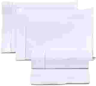 Jogo de Cama Casal Queen Percal 400 Fios Ponto Palito 04 Peças, Antiácaro, Não faz bolinha Toque Extra Macio (branco)