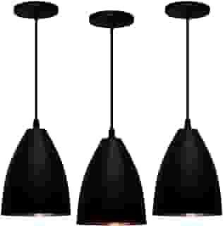 Kit 3 Pendentes Vegas (preto Textura/Bronze)