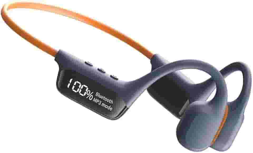 Fone de Condução Óssea Bluetooth IPX8, Fone à Prova d'Água 30m para Natação, Mergulho e Esportes Aquáticos, com MP3 32GB, Bluetooth 5.4