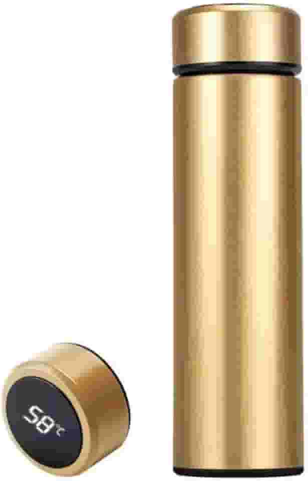 Garrafa Térmica LED Dourada para Café Água com Sensor Temperatura