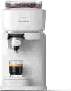 PHILIPS Máquina de café expresso Baristina, moer, tampar e preparar grãos de café de uma só vez, compacta, bomba de pressão de 16 barras, moedor automático, branco natural com filtro portátil