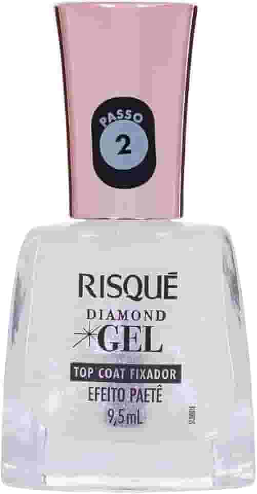 Top Coat Fixador Efeito Paetê Risqué Diamond Gel 9,5ml