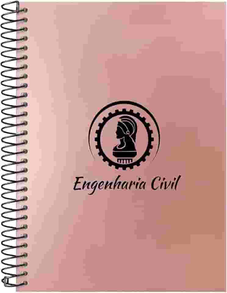 Caderno Colegial 10 Matérias Profissões Engenharia Civil (Rosê Gold)