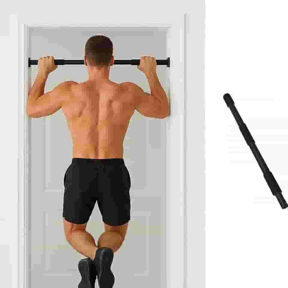 Barra Fixa de Porta Ajustável Regulável 62 a 100 cm – Para Exercícios, Flexões, Musculação e Treino em Casa – Suporta até 120kg (Preto)