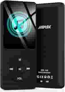 AGPTEK Leitor de MP3 A02 de 8 GB, reprodutor de música de som sem perdas de 70 horas, suporta até 128 GB, preto