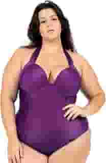 Maiô Plus Size Liso Chapa Barriga Com Bojo Cortinão Forrado Confortável Praia Piscina Natação Body Casual