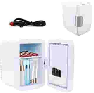 Mini Geladeira Portátil Refrigerador e Aquecedor, 4 Litros, 12V, Branco, para Cosméticos e Skincare, Automotivo