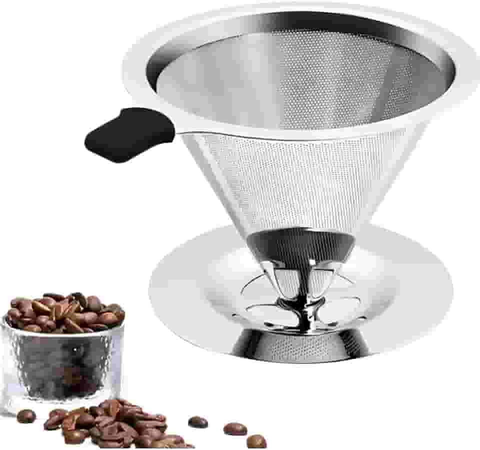 Filtro de Café Inox Reutilizável 103 – Coador de Aço Inoxidável Premium, Ecológico e Durável, Dispensa Papel Filtro, Peneira Fina para Café Coado Gourmet