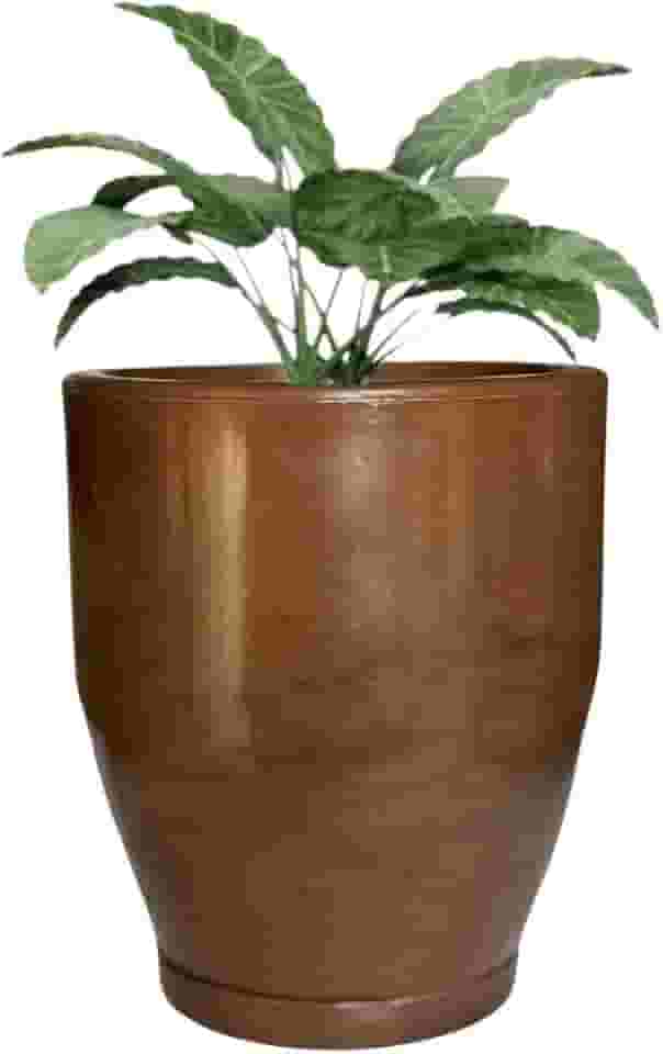 Vaso Redondo Polietileno Planta Cone Bojo Marmorizado Jardim (Marrom Cacau)