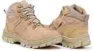 Bota de Trilha Coturno Adventure Arizona Couro Legítimo Blaqueado Palmilha de Gel