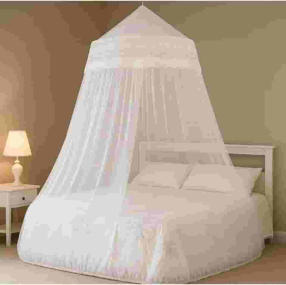 Mosquiteiro Gigante de Teto Casal King Queen com Abertura Lateral 14m(Branco,Solteiro Simples)