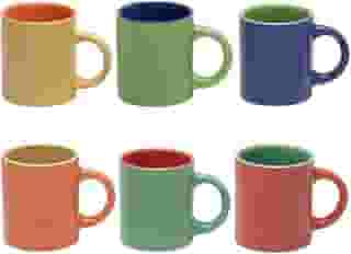 Mimo Style Mini Canecas Para Café Com 6 Peças Multicolor, Material de Cerâmica Com o Melhor Isolamento Térmico, Durabilidade Que Torna o Produto Sustentável (Colorida - 100ml)