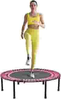 GYMENIST Trampolim De Fitness Para Adultos E Crianças, Trampolim De Exercício De Rebote Interno Para Treino De Fitness Para Treino De Salto Silencioso E Com Amortecimento Seguro (Sem Alças, Vermelho)